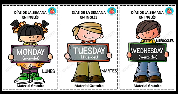 Dias De La Semana En Ingles  La semana en ingles, Actividades de ingles,  Colores en ingles